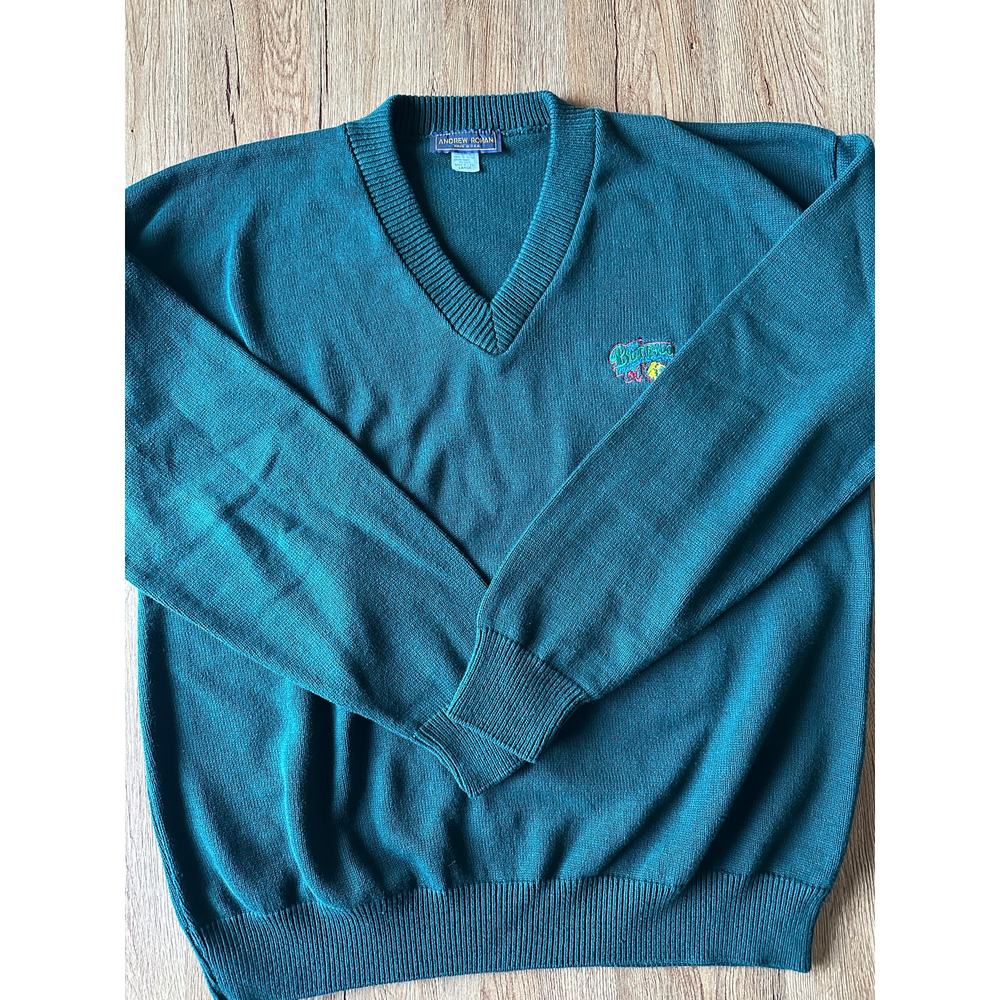 Andrew Rohan Vtg Green V Neck Sweater Size Large - Picture 2 of 7